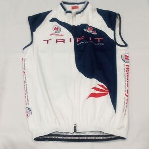 TriFit White and Navy Cycling Vest